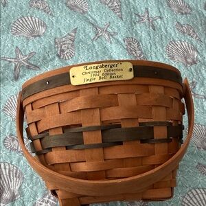 Longaberger Tan and Brown Christmas Basket needs one tiny nail to hold sign on